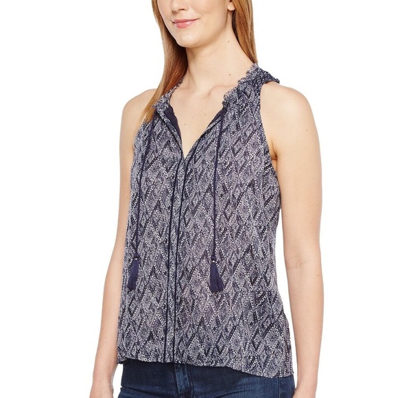 (BN49) Lucky Brand Scarf Print Tank Top, Size Small - Picture 3 of 11